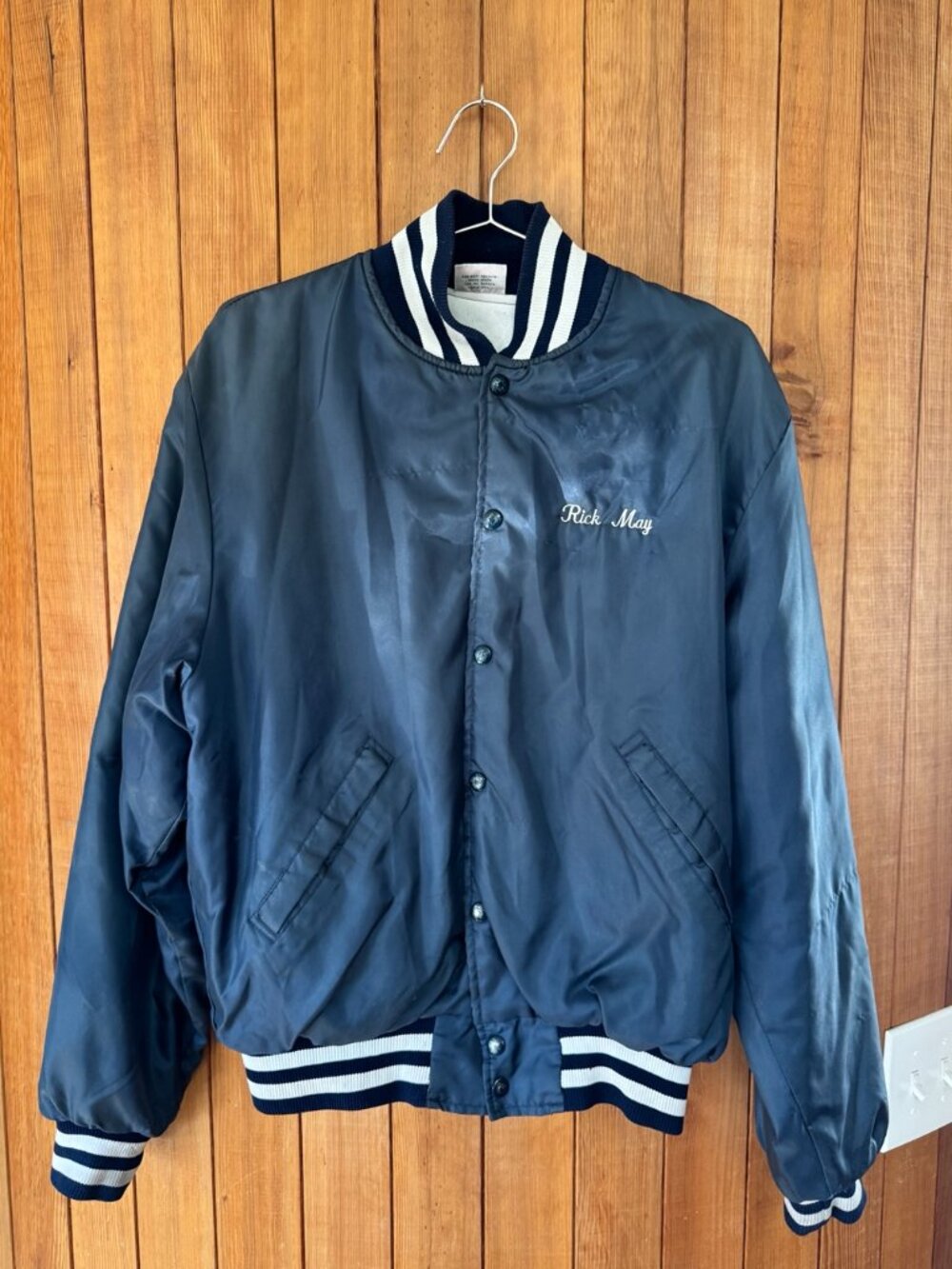 Vintage 80s Malibu All-Stars Satin Bomber Jacket Rick May